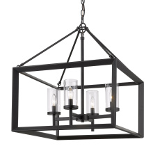 Golden Canada 2073-4 BLK-CLR - Golden Lighting Smyth 4-light Chandelier in Matte Black